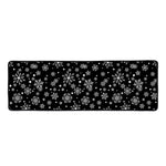 Black And White Snowflake Pattern Print Long Kitchen Mat