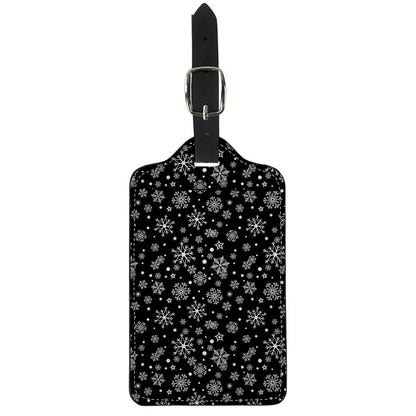 Black And White Snowflake Pattern Print Luggage Tag