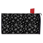 Black And White Snowflake Pattern Print Mailbox Cover
