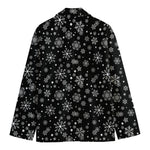 Black And White Snowflake Pattern Print Men's Blazer