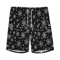 Black And White Snowflake Pattern Print Men's Athletic Shorts