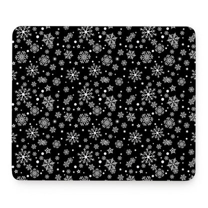 Black And White Snowflake Pattern Print Mouse Pad