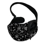 Black And White Snowflake Pattern Print Pet Sling Carrier