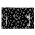 Black And White Snowflake Pattern Print Placemat