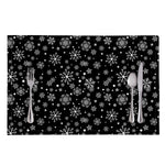Black And White Snowflake Pattern Print Placemat