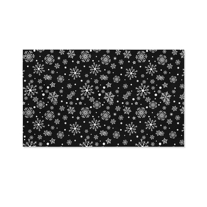 Black And White Snowflake Pattern Print Polyester Flag