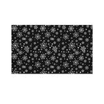 Black And White Snowflake Pattern Print Polyester Flag
