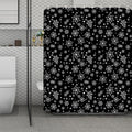 Black And White Snowflake Pattern Print Polyester Shower Curtain