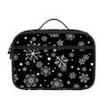 Black And White Snowflake Pattern Print Portable Lunch Bag