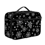 Black And White Snowflake Pattern Print Portable Lunch Bag