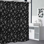 Black And White Snowflake Pattern Print Premium Shower Curtain