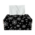 Black And White Snowflake Pattern Print Rectangle Tissue Box Cover