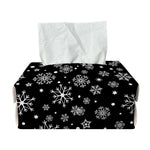 Black And White Snowflake Pattern Print Rectangle Tissue Box Cover