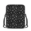 Black And White Snowflake Pattern Print Rectangular Crossbody Bag