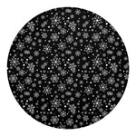 Black And White Snowflake Pattern Print Round Blanket