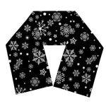 Black And White Snowflake Pattern Print Scarf