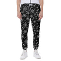 Black And White Snowflake Pattern Print Joggers