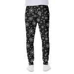 Black And White Snowflake Pattern Print Scuba Joggers