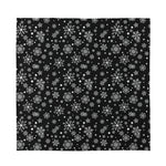 Black And White Snowflake Pattern Print Silk Bandana