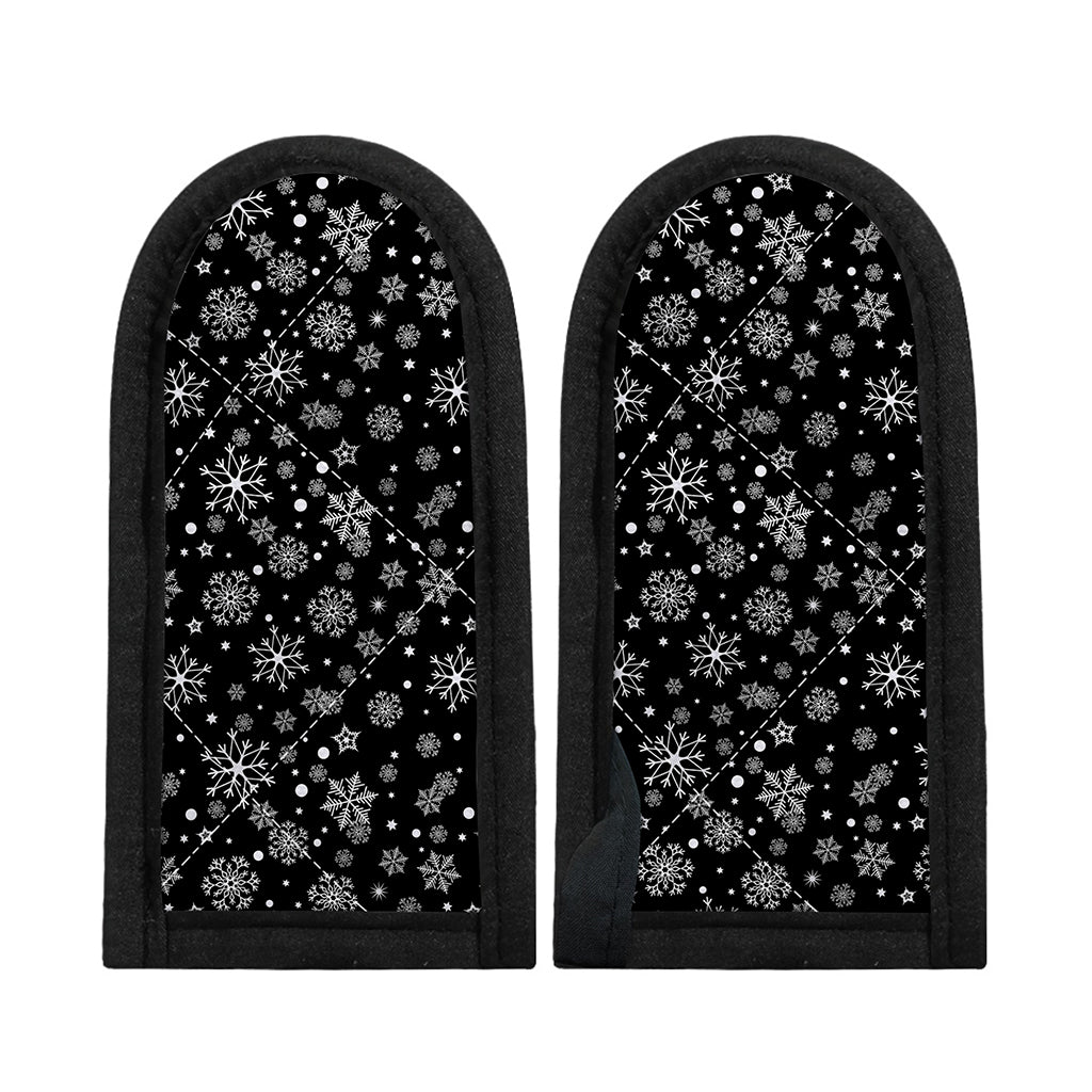 Black And White Snowflake Pattern Print Skillet Handle Cover