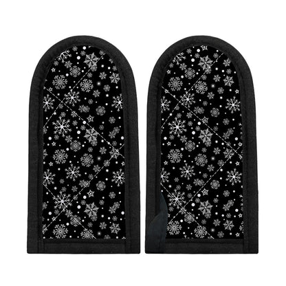 Black And White Snowflake Pattern Print Skillet Handle Cover