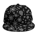 Black And White Snowflake Pattern Print Snapback Cap