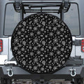 Black And White Snowflake Pattern Print Tire Cover