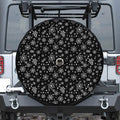 Black And White Snowflake Pattern Print Tire Cover With Camera Hole