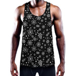 Black And White Snowflake Pattern Print Training Tank Top