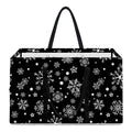 Black And White Snowflake Pattern Print Utility Tote Bag