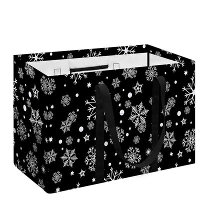 Black And White Snowflake Pattern Print Utility Tote Bag