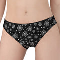 Black And White Snowflake Pattern Print Women's Panties