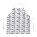 Black And White Snowman Pattern Print Adjustable Apron