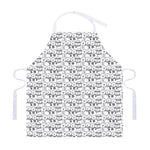 Black And White Snowman Pattern Print Adjustable Apron