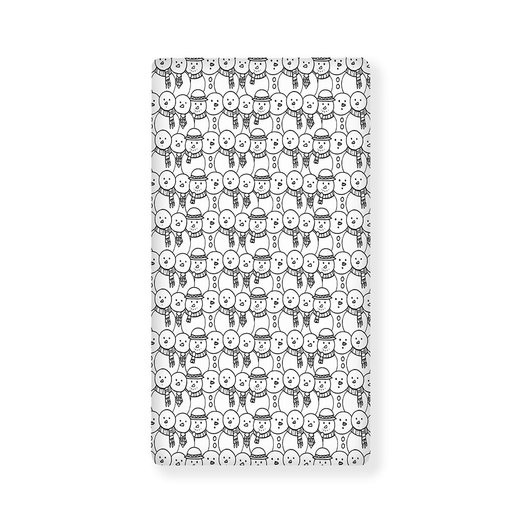 Black And White Snowman Pattern Print Baby Crib Sheet