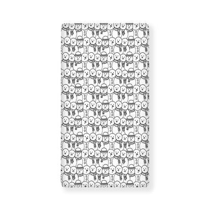 Black And White Snowman Pattern Print Baby Crib Sheet