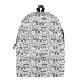 Black And White Snowman Pattern Print School Backpack