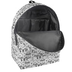 Black And White Snowman Pattern Print Backpack