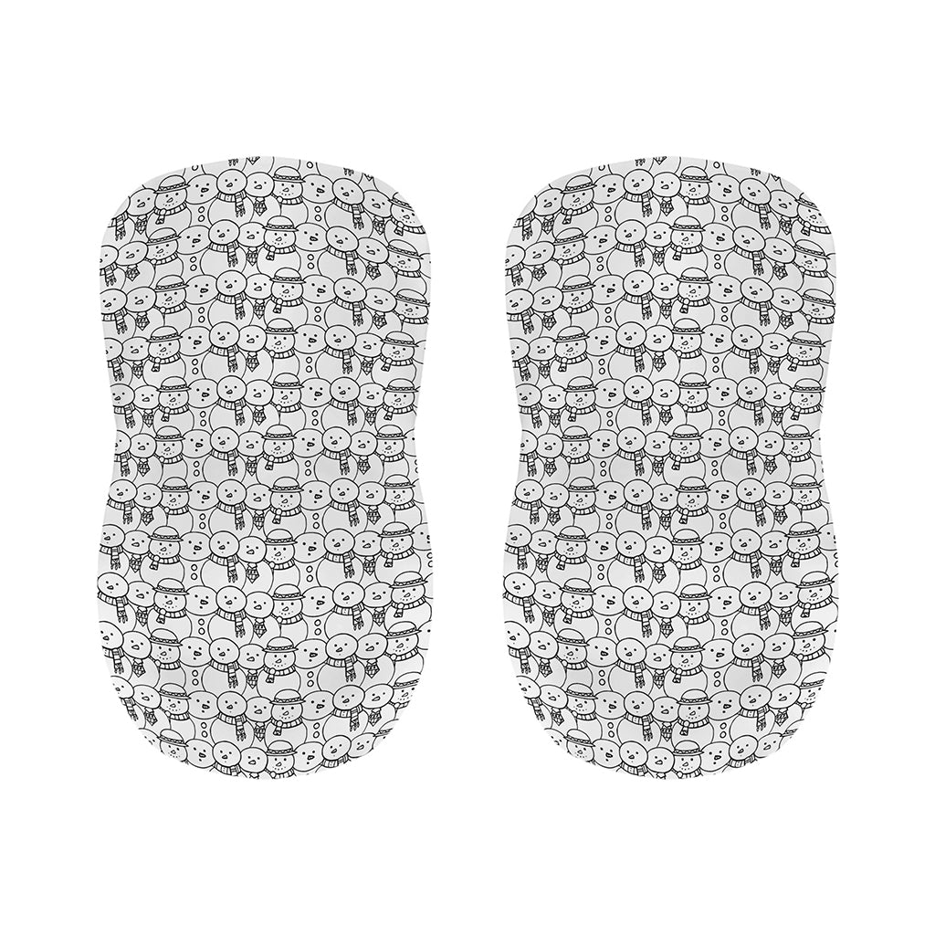 Black And White Snowman Pattern Print Bar Stool Covers