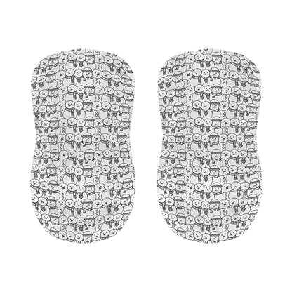 Black And White Snowman Pattern Print Bar Stool Covers