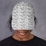Black And White Snowman Pattern Print Baseball Cap