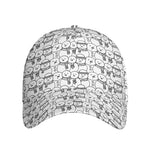 Black And White Snowman Pattern Print Baseball Cap