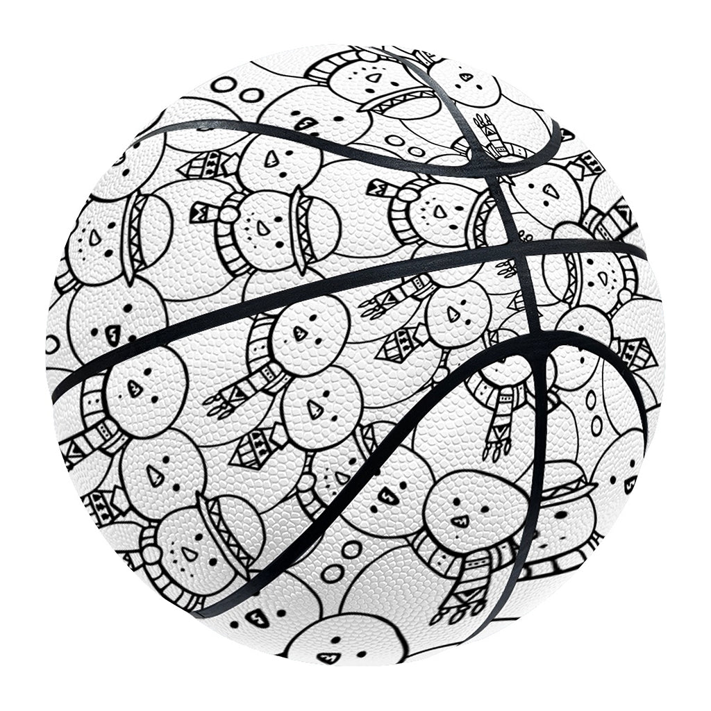 Black And White Snowman Pattern Print Basketball