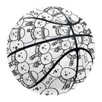 Black And White Snowman Pattern Print Basketball
