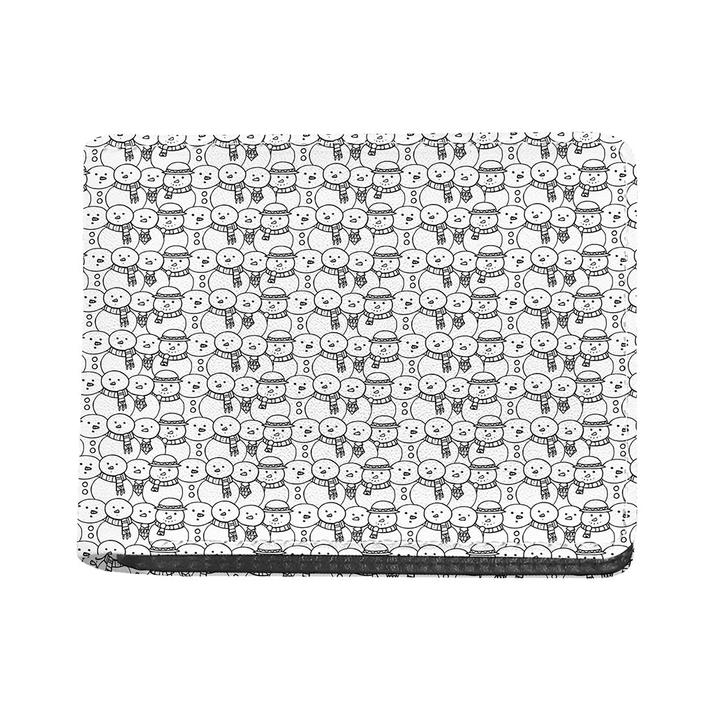 Black And White Snowman Pattern Print Bifold Wallet