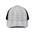 Black And White Snowman Pattern Print Black Mesh Trucker Hat