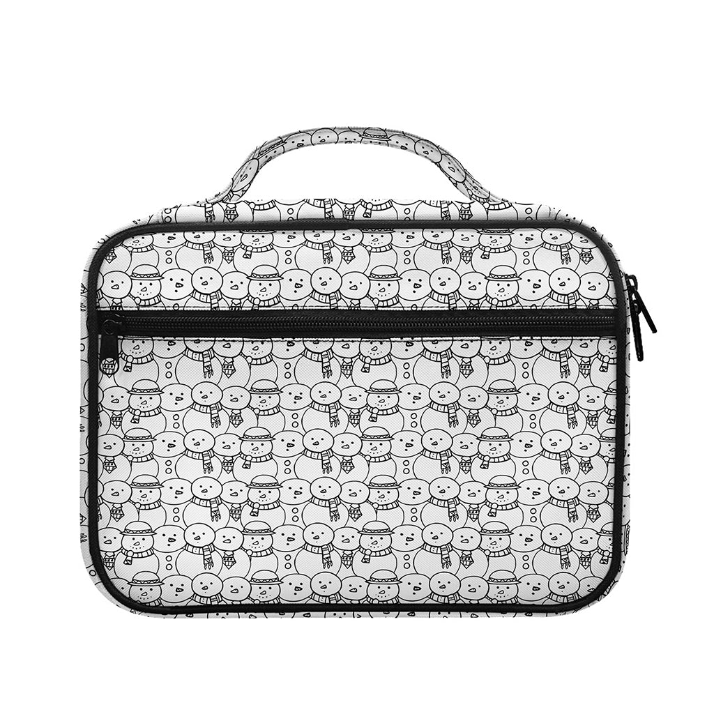 Black And White Snowman Pattern Print Briefcase Bible Bag