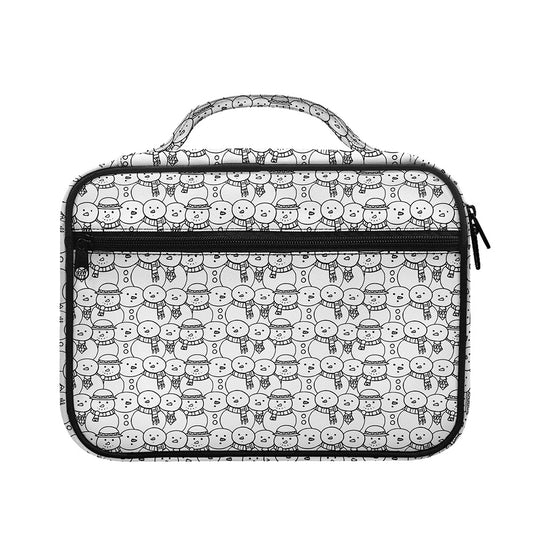 Black And White Snowman Pattern Print Briefcase Bible Bag