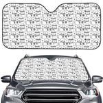Black And White Snowman Pattern Print Car Windshield Sun Shade