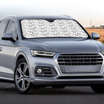 Black And White Snowman Pattern Print Car Windshield Sun Shade